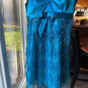Betsey Johnson Blue Sequin Prom Dress